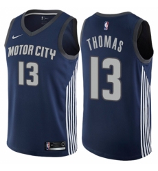 Youth Nike Detroit Pistons #13 Khyri Thomas Swingman Navy Blue NBA Jersey - City Edition