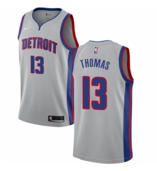 Youth Nike Detroit Pistons #13 Khyri Thomas Swingman Silver NBA Jersey Statement Edition