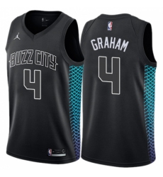 Youth Nike Jordan Charlotte Hornets #4 Devonte Graham Swingman Black NBA Jersey - City Editionn