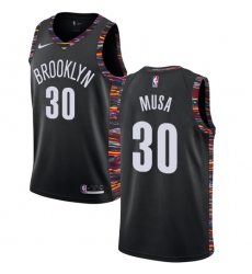 Women's Nike Brooklyn Nets #30 Dzanan Musa Swingman Black NBA Jersey - 2018 19 City Edition