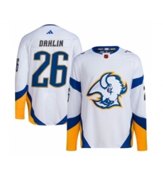 Men's Buffalo Sabres #26 Rasmus Dahlin White 2022-23 Reverse Retro Stitched Jersey