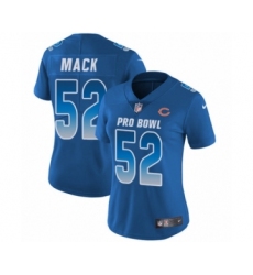 Women's Nike Chicago Bears #52 Khalil Mack Limited Royal Blue NFC 2019 Pro Bowl NFL Jersey