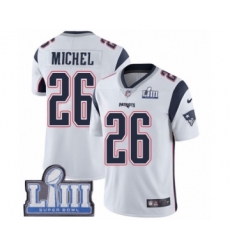 Youth Nike New England Patriots #26 Sony Michel White Vapor Untouchable Limited Player Super Bowl LIII Bound NFL Jersey