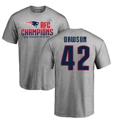 Nike New England Patriots #42 Duke Dawson Heather Gray 2017 AFC Champions V-Neck T-Shirt