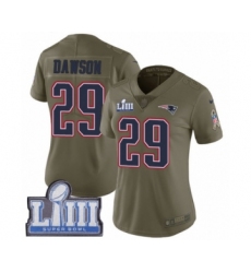 Women's Nike New England Patriots #29 Duke Dawson Limited Olive 2017 Salute to Service Super Bowl LIII Bound NFL Jersey