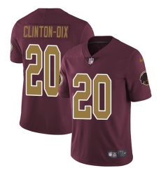 Men's Nike Washington Redskins #20 Ha Clinton-Dix Burgundy Red Gold Number Alternate 80TH Anniversary Vapor Untouchable Limited Player NFL Je