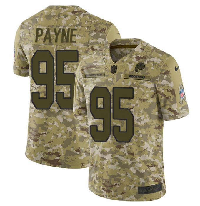 Youth Nike Washington Redskins #95 Da'Ron Payne Limited Camo 2018 Salute to Service NFL Jersey