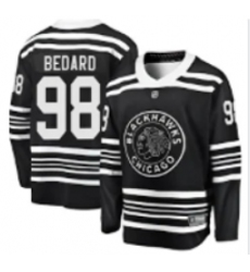 Men's Chicago Blackhawks #98 Connor Bedard Adidas Authentic 2019 Winter Classic Black Jersey