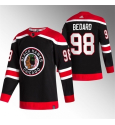 Men's Chicago Blackhawks #98 Connor Bedard Black Stitched Hockey Jersey