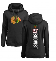 NHL Women's Adidas Chicago Blackhawks #27 Adam Boqvist Black Backer Pullover Hoodie