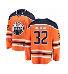 Youth Edmonton Oilers #32 Olivier Rodrigue Authentic Orange Home Fanatics Branded Breakaway Hockey Jersey