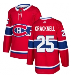 Men's Adidas Montreal Canadiens #25 Adam Cracknell Authentic Red Home NHL Jersey
