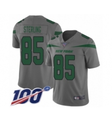 Men's New York Jets #85 Neal Sterling Limited Gray Inverted Legend 100th Season Football Jersey