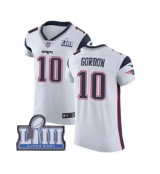 Men's Nike New England Patriots #10 Josh Gordon White Vapor Untouchable Elite Player Super Bowl LIII Bound NFL Jersey