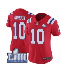 Women's Nike New England Patriots #10 Josh Gordon Red Alternate Vapor Untouchable Limited Player Super Bowl LIII Bound NFL Jersey