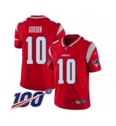 Youth New England Patriots #10 Josh Gordon Limited Red Inverted Legend 100th Season Football Jersey