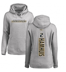 NHL Women's Adidas Nashville Predators #2 Dan Hamhuis Ash Backer Pullover Hoodie
