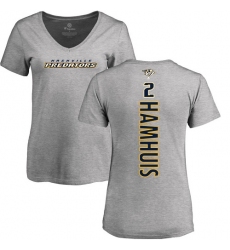 NHL Women's Adidas Nashville Predators #2 Dan Hamhuis Ash Backer T-Shirt