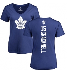 NHL Women's Adidas Toronto Maple Leafs #15 Adam Cracknell Royal Blue Backer T-Shirt