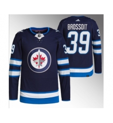 Men's Winnipeg Jets #39 Laurent Brossoit Navy Stitched Jersey