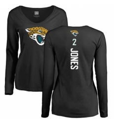 NFL Women's Nike Jacksonville Jaguars #2 Landry Jones Black Backer Slim Fit Long Sleeve T-Shirt
