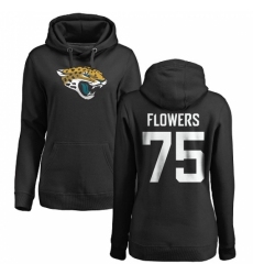 NFL Women's Nike Jacksonville Jaguars #75 Ereck Flowers Black Name & Number Logo Pullover Hoodie
