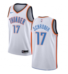 Men's Nike Oklahoma City Thunder #17 Dennis Schroder Swingman White NBA Jersey - Association Edition