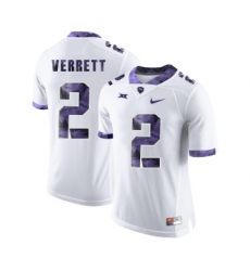 TCU Horned Frogs 2 Jason Verrett White Print College Football Limited Jersey