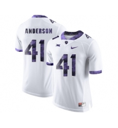 TCU Horned Frogs 41 Jonathan Anderson White Print College Football Limited Jersey