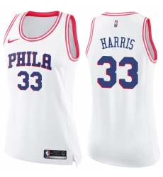 Women's Nike Philadelphia 76ers #33 Tobias Harris White Pink NBA Swingman Fashion Jerseysey