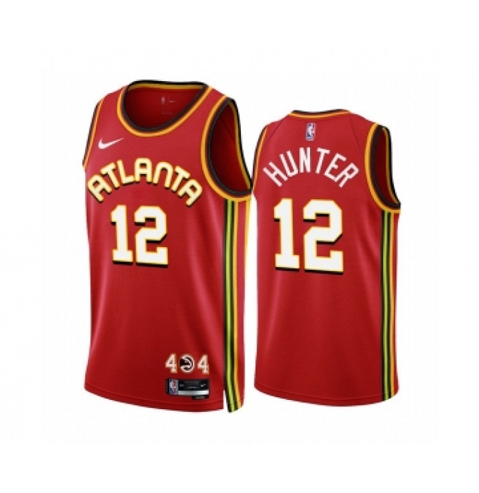 Men's Atlanta Hawks #12 De'Andre Hunter 2022-23 Red Icon Edition Stitched Jersey