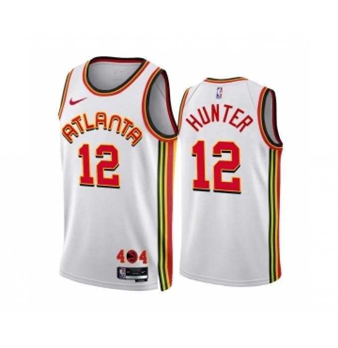 Men's Atlanta Hawks #12 De'Andre Hunter 2022-23 White Association Edition Stitched Jersey