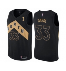 Women's Toronto Raptors #33 Marc Gasol Swingman Black 2019 Basketball Finals Champions Jersey - City Edition