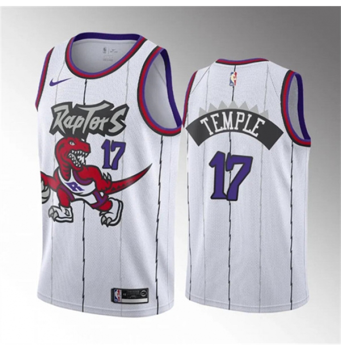 Men's Toronto Raptors #17 Garrett Temple White Classic Edition Stitched Basketball Jersey