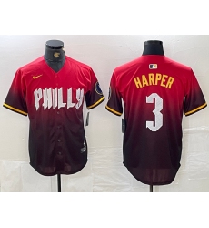 Men's Philadelphia Phillies #3 Bryce Harper Red 2024 City Cool Base Jersey