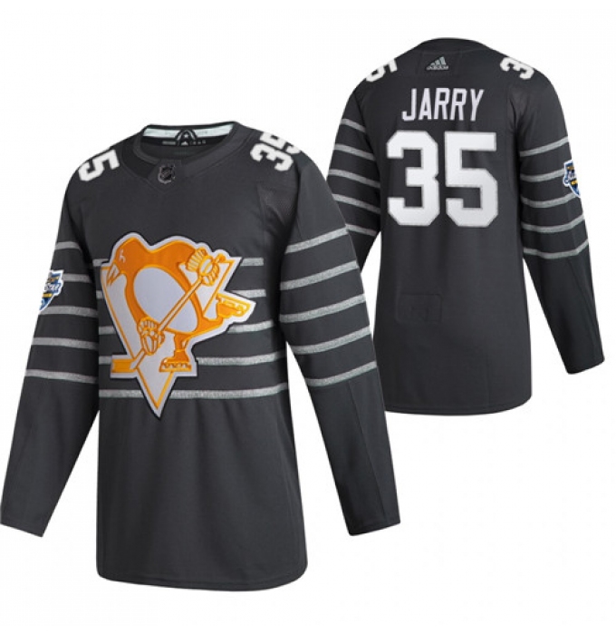 Men's Pittsburgh Penguins #35 Tristan Jarry Grey All Star Stitched NHL Jersey