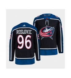 Men's Columbus Blue Jackets #96 Jack Roslovic Navy 2022 Reverse Retro Stitched Jersey