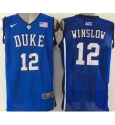 Blue Devils #12 Justise Winslow Royal Blue Basketball New Stitched NCAA Jersey