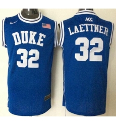 Blue Devils #32 Christian Laettner Blue Basketball New Stitched NCAA Jersey