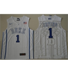 Duke Blue Devils #1 Kyrie Irving White Basketball Stitched NCAA Jersey