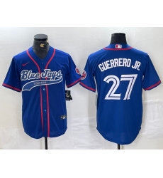 Men's Toronto Blue Jays #27 Vladimir Guerrero Jr Blue Cool Base Stitched Jersey