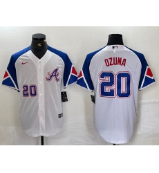 Men's Atlanta Braves #20 Marcell Ozuna Number White 2023 City Connect Flex Base Stitched Jersey