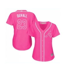 Women's Atlanta Braves #23 Adam Duvall Replica Pink Fashion Cool Base Baseball Jersey