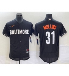 Men's Baltimore Orioles #31 Cedric Mullins Black 2023 City Connect Flex Base Stitched Jersey 1