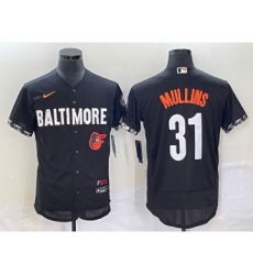 Men's Baltimore Orioles #31 Cedric Mullins Black 2023 City Connect Flex Base Stitched Jersey