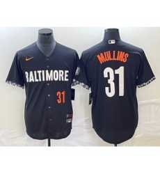 Men's Baltimore Orioles #31 Cedric Mullins Number Black 2023 City Connect Cool Base Stitched Jersey