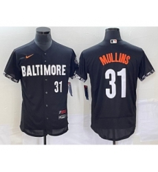 Men's Baltimore Orioles #31 Cedric Mullins Number Black 2023 City Connect Flex Base Stitched Jersey 1