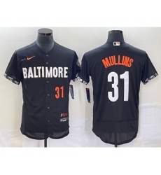 Men's Baltimore Orioles #31 Cedric Mullins Number Black 2023 City Connect Flex Base Stitched Jersey