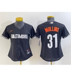 Women's Baltimore Orioles #31 Cedric Mullins Black 2023 City Connect Cool Base Stitched Jersey