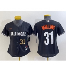 Women's Baltimore Orioles #31 Cedric Mullins Number Black 2023 City Connect Cool Base Stitched Jersey